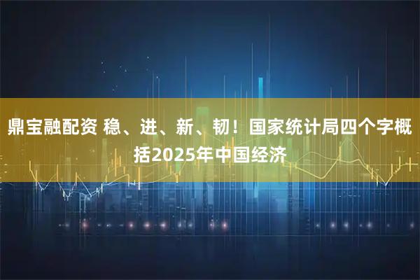 鼎宝融配资 稳、进、新、韧！国家统计局四个字概括2025年中国经济
