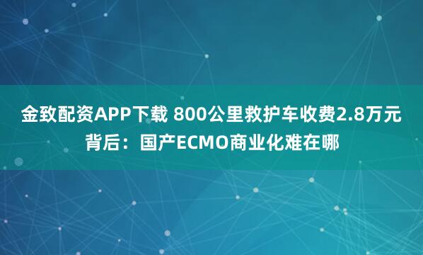 金致配资APP下载 800公里救护车收费2.8万元背后：国产ECMO商业化难在哪